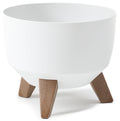 Roma Bowl Pot with Legs, Insert and Hole with Plug 290mm White